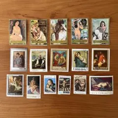 外国 使用済切手 美術作品 16枚セット