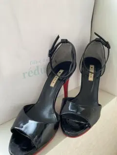 DIANA ブラック オープントゥハイヒール　レッドソール⭐︎