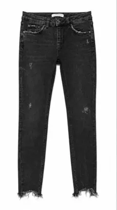 ZARA スキニーデニム ブラック ダメージ加工34