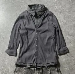 archive フェイクレイヤードシャツ カットソー お兄系 チャコール M
