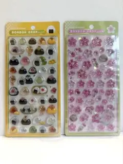 【正規品】和柄 桜 ＆ おにぎり ボンボンドロップシール 2枚セット