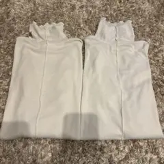 GU ソフトリブタートルネックT長袖　ナチュラル2枚まとめ