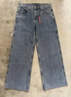 UNAPEE ブーツカットデニム フレアパンツ ダークブルーflexwitme 