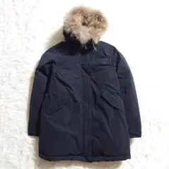 【美品】FIRST DOWN USA ファー付 ダウンコート 黒 S