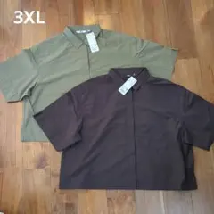 UNIQLO ナイロンボクシーショートシャツ 3XL 2枚 ブラウン オリーブ