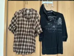 POLO JEANS COMPANY チェック柄 7半袖シャツ Lサイズ