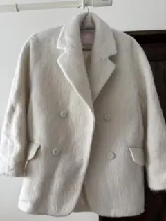 BUBBLES ホワイト ダブルブレストジャケット