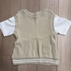 petit main 半袖Tシャツ ベージュとホワイト