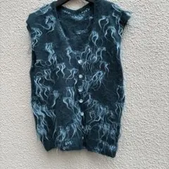 80’s vintage シャギーモヘア 手編みニットロングベスト　ユニセックス