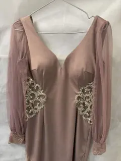 Vネック ビーズ刺繍 ドレス　Jewels