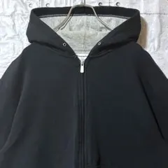 古着 00s チャンピオン ジップパーカー スウェット 刺繍ロゴ M ブラック