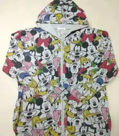 Disney ミッキー ミニー プリント パーカー薄地生地パーカー