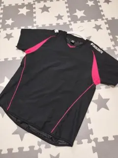 デサント DESCENTE 男女兼用半袖 ピステ Mサイズ 黒/ピンクのサムネイル