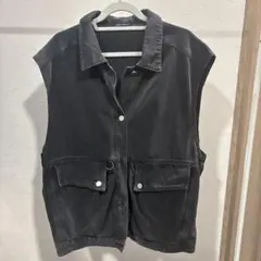 SPRAYPREMIUM/デニムベスト/ブラック