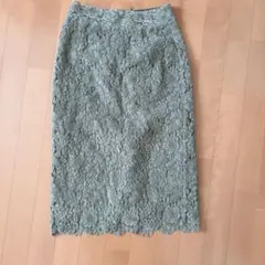 ナチュラルビューティーベーシック★グリーンレースタイトスカート