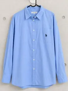 U.S. POLO ASSN. × WEGO　ビッグシルエットシャツ ブルー