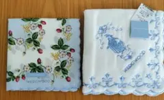 【Wedgwood】 刺繍入りハンカチ 2枚セット【新品未使用】
