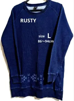 RUSTY　レディース　ワンピース　チュニック　L ネイビー