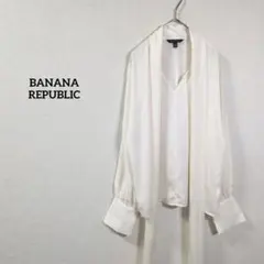 BANANA REPUBLIC ブラウス M オフホワイト 長袖 とろみ素材