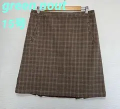 美品 グリーンノート チェック柄スカート 15号 3L XXL イーストボーイ