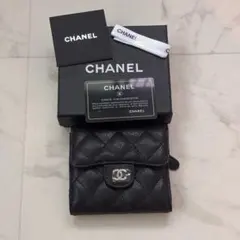 CHANEL カンボンライン ウォレット レザー ブラック エナメル - メルカリ