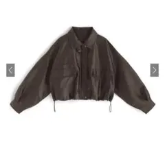 GRL 襟2Wayレザーブルゾン ブラウン