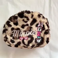 【美品】ミニーマウス ヒョウ柄ポーチ