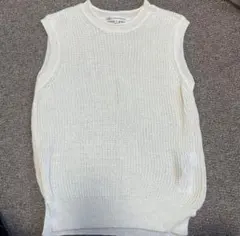 ニットベスト ノースリーブセーター アイボリー Fサイズ