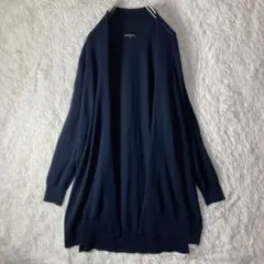 美品 23区 ロングカーディガン ネイビー 44 2XL 大きいサイズ