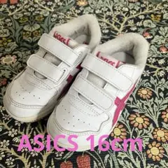 ASICS ホワイト ピンク スニーカー 16cm