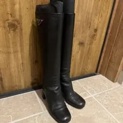 PRADA 黒 ロングブーツ 中ヒール