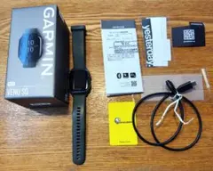 美品 GARMIN VENU SQ Music グリーン 保護シールオマケ