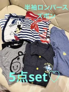男の子 新生児 夏服5点セット ミッキーマウス/ピングー マリン~95cm