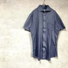 クラウデッド クローゼット　メンズ　シャツ　綿混　半袖　青　夏　コットン