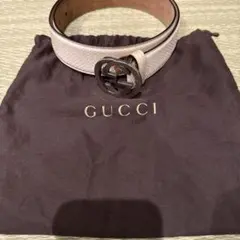 GUCCI 】ホワイトレザー GGロゴベルト/総柄/レディース/370543 - メルカリ