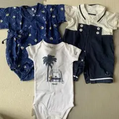 な*り様 bebeセーラー風ロンパース　スヌーピーロンパース　甚平　サイズ70