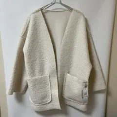 Avail ボア風 ジャケット リバーシブル 2L 白 新品未使用 大きいサイズ