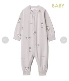 【ジェラートピケ】cat柄ロンパース　帽子セット　80cm