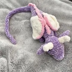 処分価格】あみぐるみ ピンクドラゴン - メルカリ
