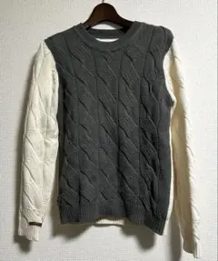 THE INOUE BROTHERS ロイヤルアルパカ　バイカラーケーブルニット