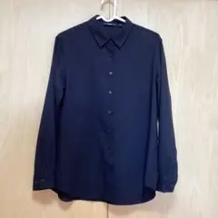 UNIQLO レーヨンブラウス　長袖ブラック　M