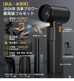 【新品未使用】洗車ブロワー 245m/s 2600g推力 爆風