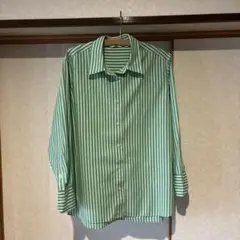 UNIQLO ストライプシャツ グリーン