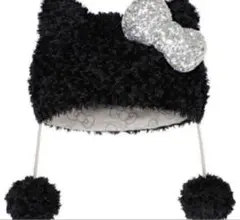 usj ユニバ　キティ　被り物　ファンキャップ　ハローキティ　黒