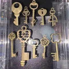 アンティーク調ブロンズキーチャーム20個セット ③