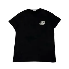 【新品同様】モンクレール　ダブルロゴワッペン　Tシャツ24SS ブラック XL
