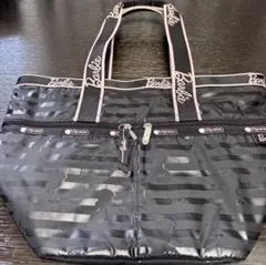 レスポートサックBarbie 柄トートバッグ ブラック