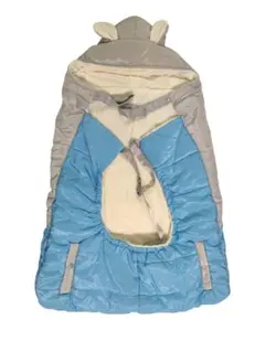 【新品未使用】ベビー用防寒ケープ　水色とライトグレー(内側白)