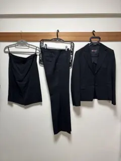 リクルートスーツ レディース　11号　チャコール　パンツスカートセット