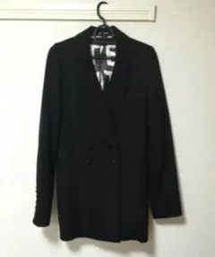 【リップサービス】ロング丈 シンプルジャケットコート 黒のサムネイル
